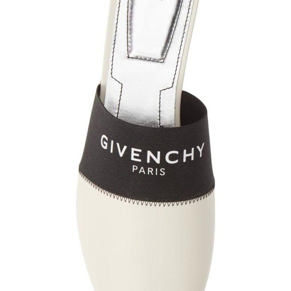 (Sold) Givenchy Bedford Flat Leather Mules Cream - Picture 4 of 12